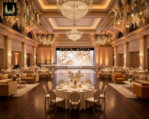 Designing a Royal-Themed Wedding Reception in a Luxury Banquet Hall